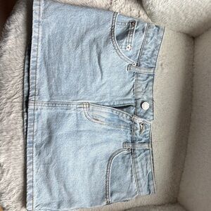 Edikted Light Blue Denim Skirt
